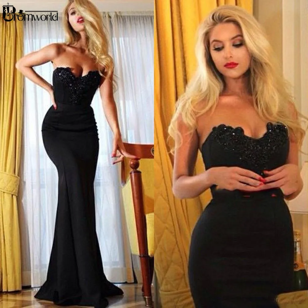 

Женское вечернее платье-русалка, Черное Кружевное Платье макси с цветами, для выпускного вечера, 2022