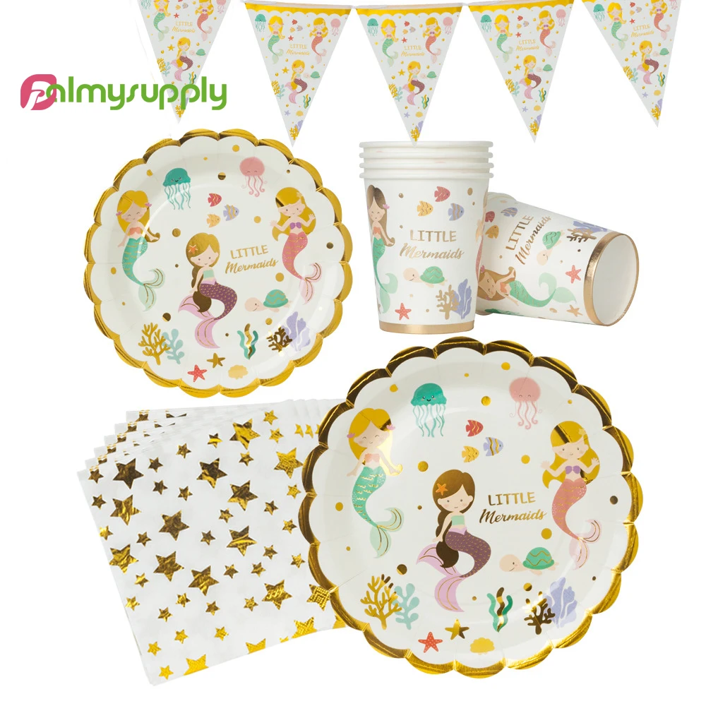 Прямая поставка бронзовая Русалочка для девочек товары дня рождения бумажный