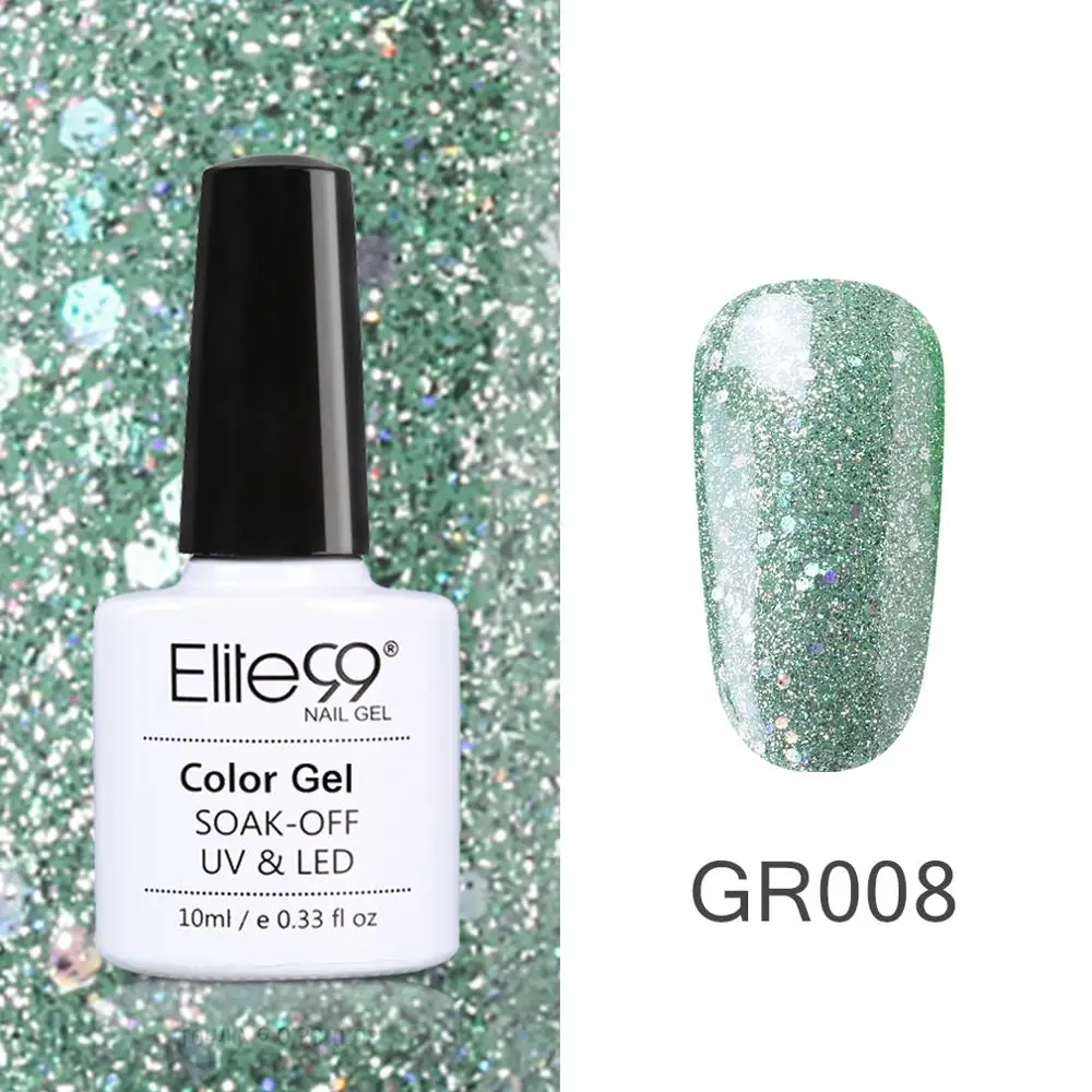 GR008 Elite99 Vernis Полупостоянный 10 мл Светодиодный УФ-гель замачиваемый пурпурный цвет светодиодный лак для ногтей нужна лампа отверждения Гель-лак - Цвет: GR008