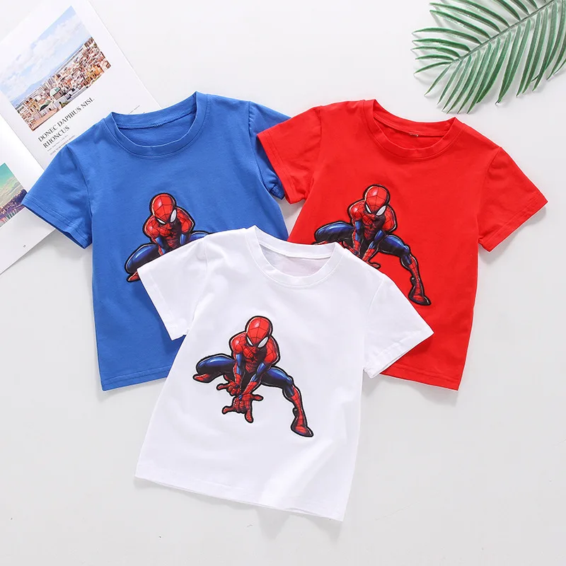 Хлопковая футболка с короткими рукавами и рисунком Человека паука для маленьких