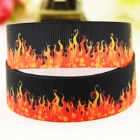22mm 25mm 38mm 75mm flame cartoon printed grosgrain ribbon party decoration 10 yards x 03546