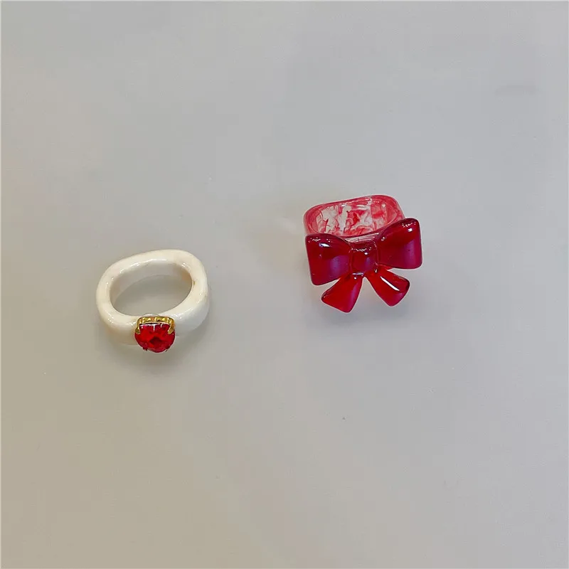 Новые модные разноцветные большие квадратные акриловые кольца из смолы для