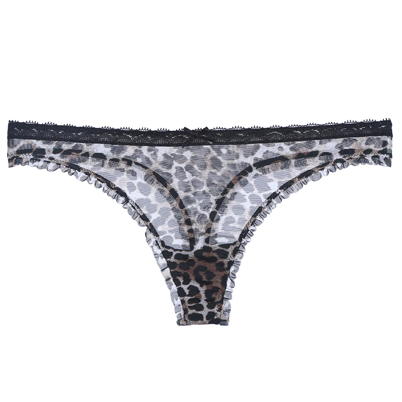 Горячая Распродажа сексуальные женские хлопковые стринги с леопардовым принтом