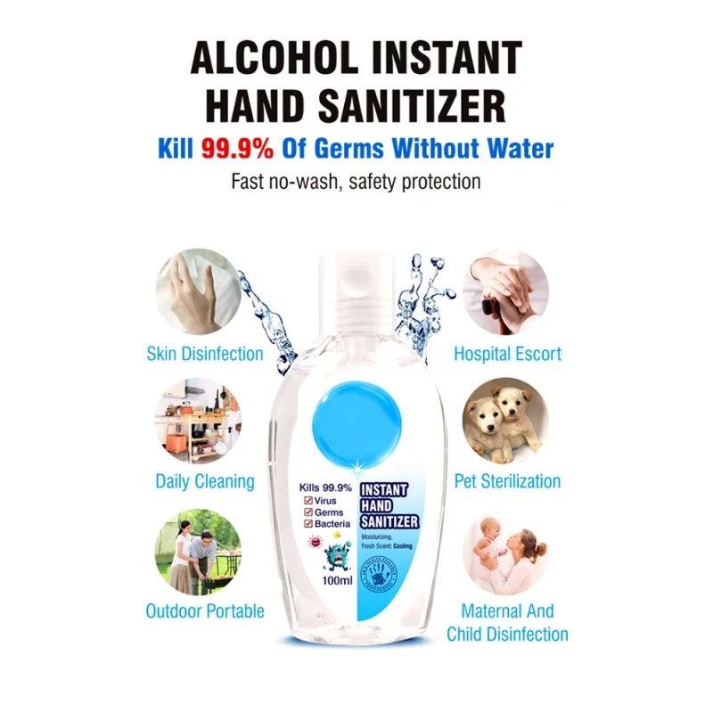 Оптовая продажа 100 мл Антибактериальный одноразовый дезинфицирующее средство