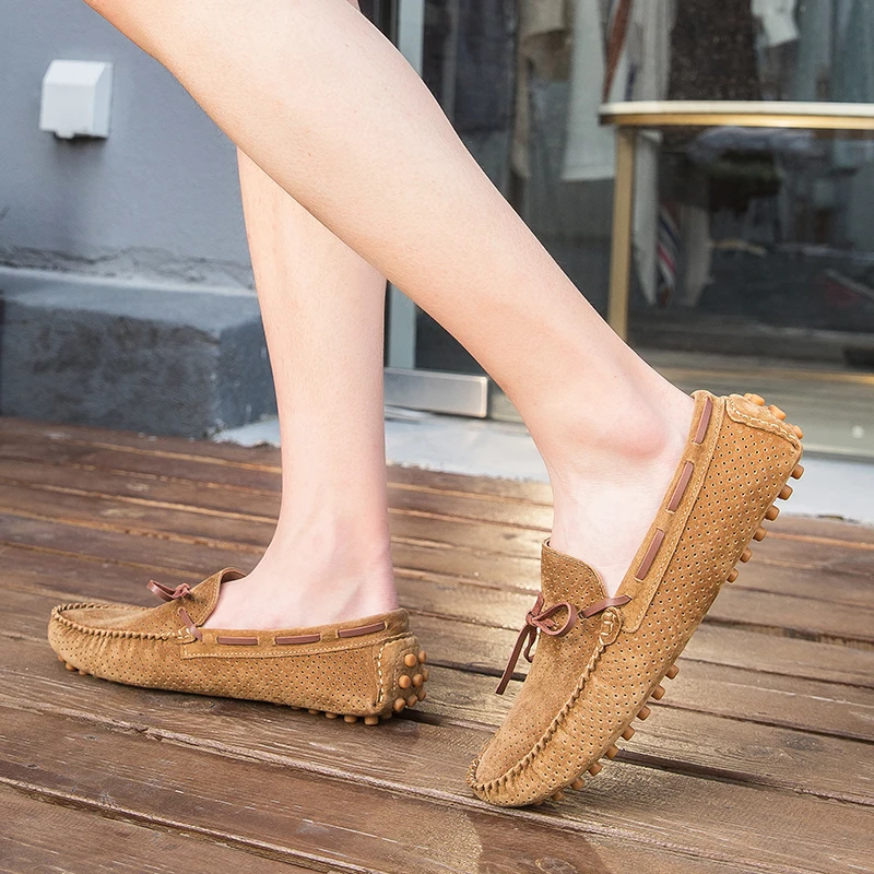 Men's Leather Casual Shoes outdoor Classic Fashion Male slip on Flats loafers Men Flat Heel Sneakers cow suede shoes | Обувь