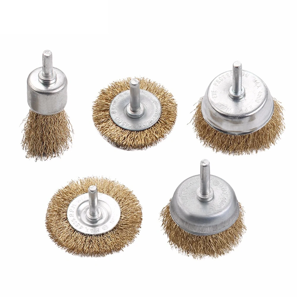 5 шт. Миска тип проволочная щетка с латунным покрытием стальная колесо