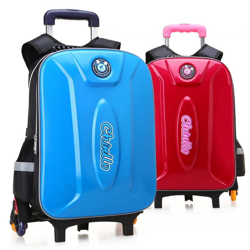 Школьные ранцы на колесиках для девочек и мальчиков-подростков, детский дорожный рюкзак на колесиках для школы, 6382