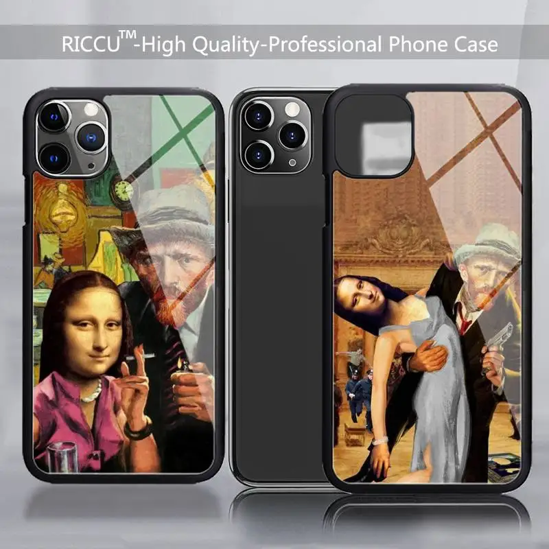 Резиновый чехол для телефона с изображением Ван Гога Моны Лизы чехлы iPhone 12 11Pro Max XS