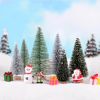 1pcs christmas tree 7 9cm snow landscape sisal silk cedar miniature ornament diy miniature garden bonsai crafts decoration