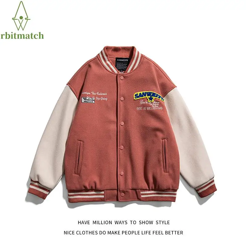 

Winter Jacket Man Embroid Letter Jacket Men's Baseball Bomber Coat Unisex Women's Boyfriend Style Varisty Coat Casual Campus