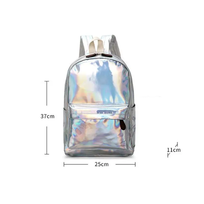 

High Quality Leather Laptop Backpack Women's Mirror Reflective Laser Backpack