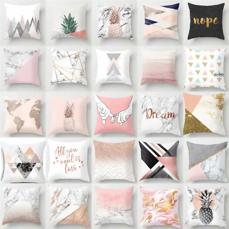 Тропическая Подушка декоративный розовый скандинавский чехол для подушки из