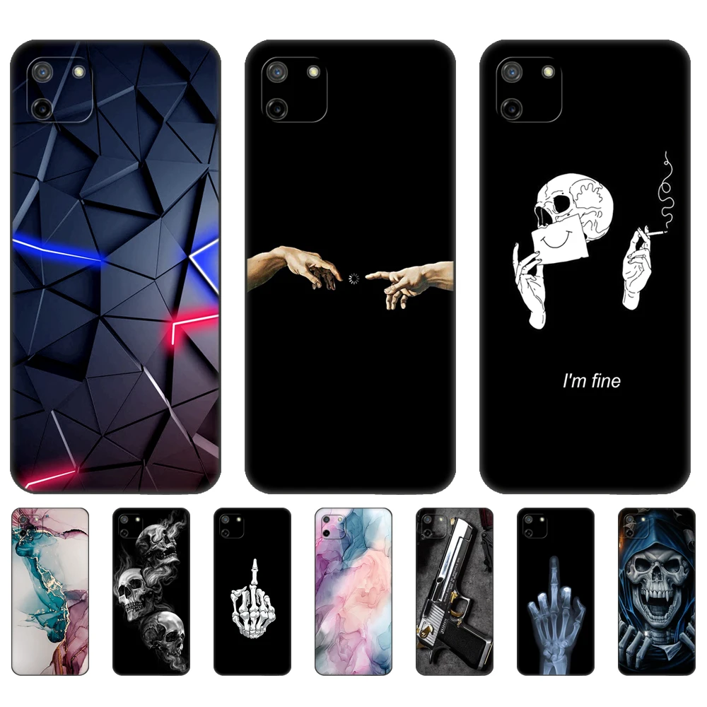 for realme c11 2021 case soft silicon tpu back phone cover for oppo realme c11 2020 rmx2185 protective bag bumper black tpu case free global shipping