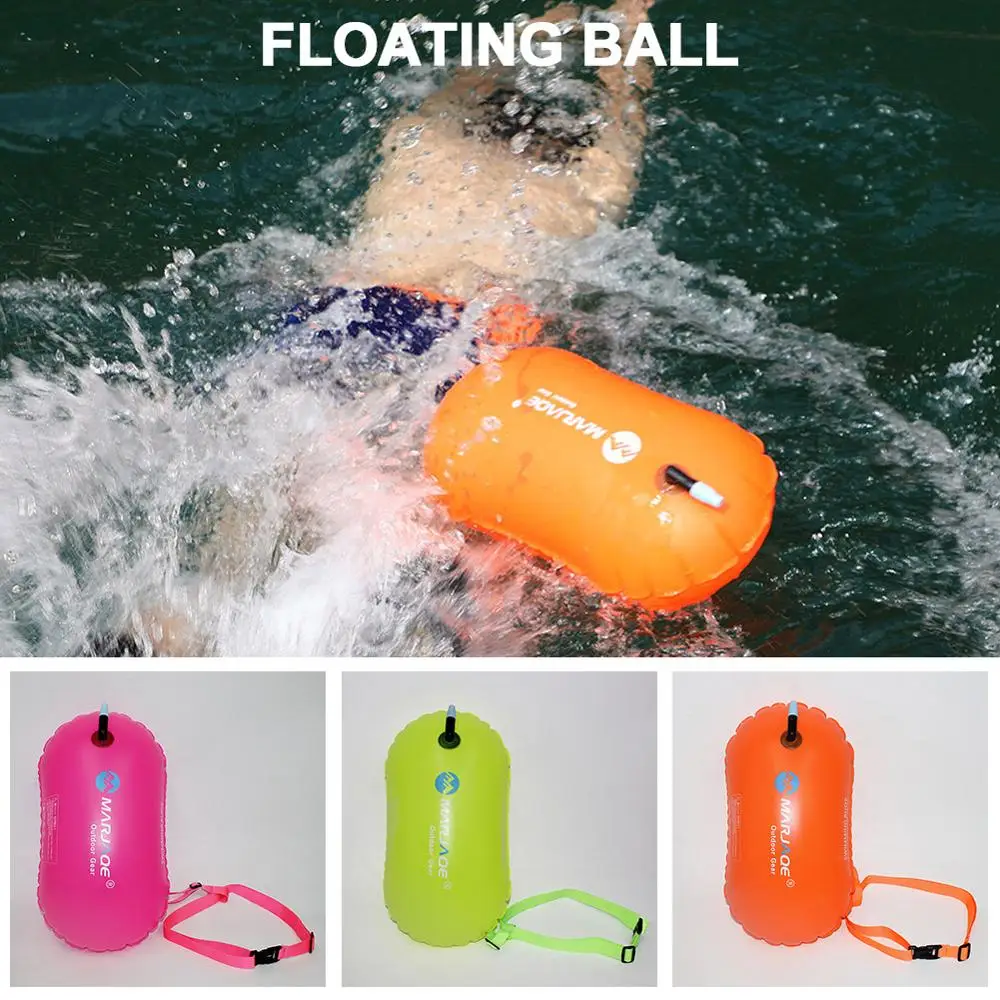 

Inflatable Open Swimming Buoy Bubble Safety Float with Adjustable Waist Belt PVC swimming bags drifting floats drifting water