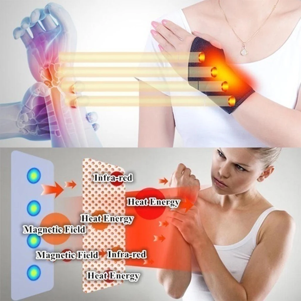 

2pcs Far Infrared Adjustable Wrist Brace Guard Hand Support Strap