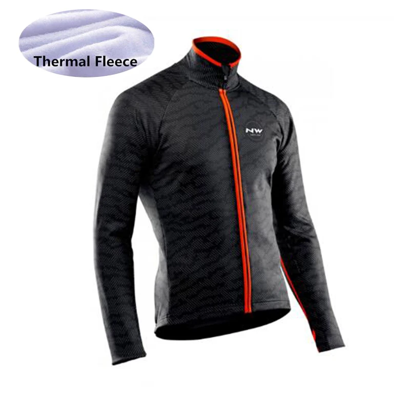 NW Pro Зимняя Теплая Флисовая велосипедная футболка Ropa Ciclismo Mtb Теплая мужская одежда с длинным рукавом для езды на велосипеде - Цвет: Fleece jersey
