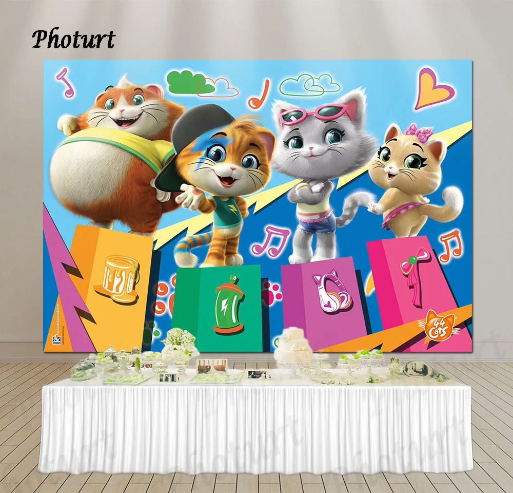 PHOTURT 44 кошек для детской фотосъемки День рождения поставить фотографии баннер