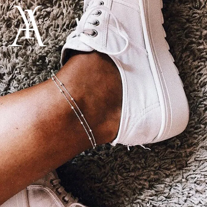 Женский многослойный браслет на щиколотку со слоном солнцем черепахой и