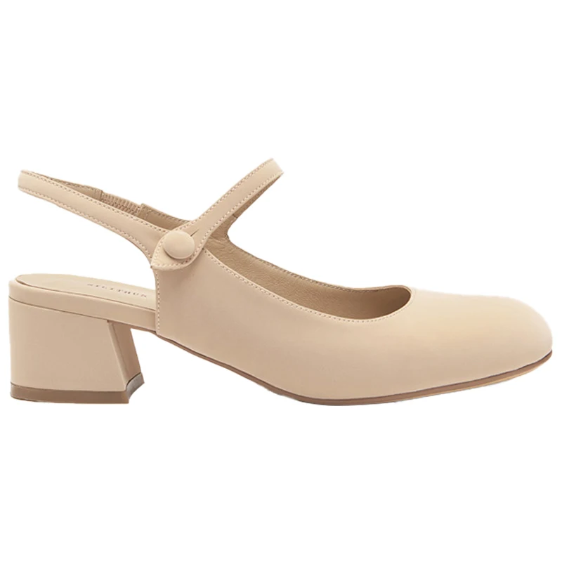 

SLHJC New Fashion Retro Mary Janes Shoes Med Heel Square Toe Slingback Sandals Summer Heels Pumps Shallow Shoes