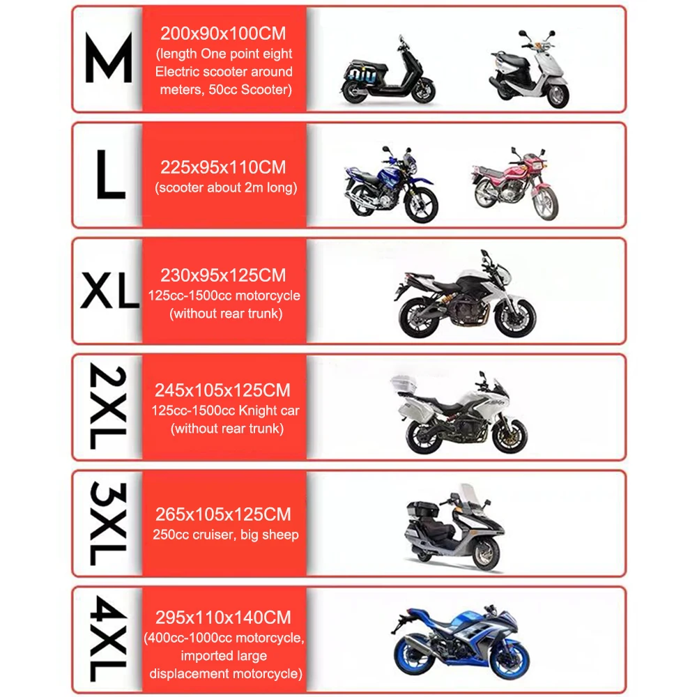 

Universal motorcycle cover waterproof, outdoor dustproof, debris-proof, rain-proof and weather-proof replacement bicycle cover