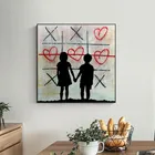 Уличного граффити живопись на холсте Граффити Тонкий плакаты с любовью и принты настенные картины для Гостиная дома Cuadros Декор