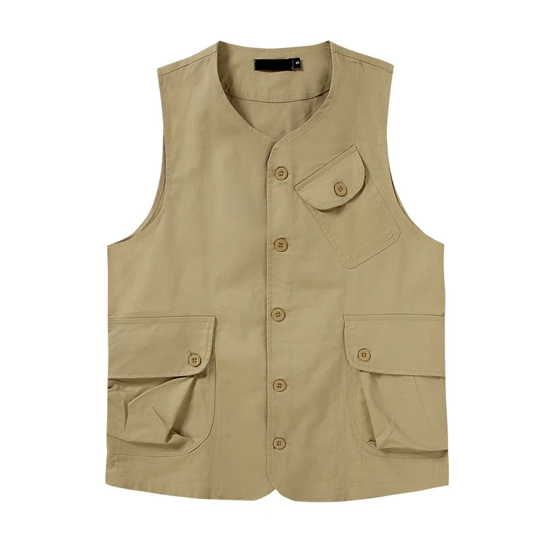 

Men's Amay Kaka 2020 Spring New Tooling Multi-Pocket Quilted Casual Vest MP15