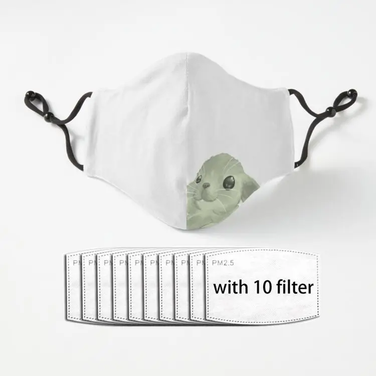 

Winged Rabbit New Anti Dust Dusseldorf Watercolor Face Mask Fashion Cloth Adult Mouth Mask With Filters