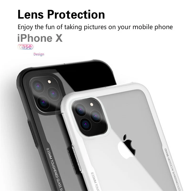 Чехол из закаленного стекла для iPhone 7, 8, 6, 6s Plus, высокое качество, прозрачный мягкий силиконовый стеклянный чехол для iPhone 11 Pro, X, XR, XS, Max, чехол s