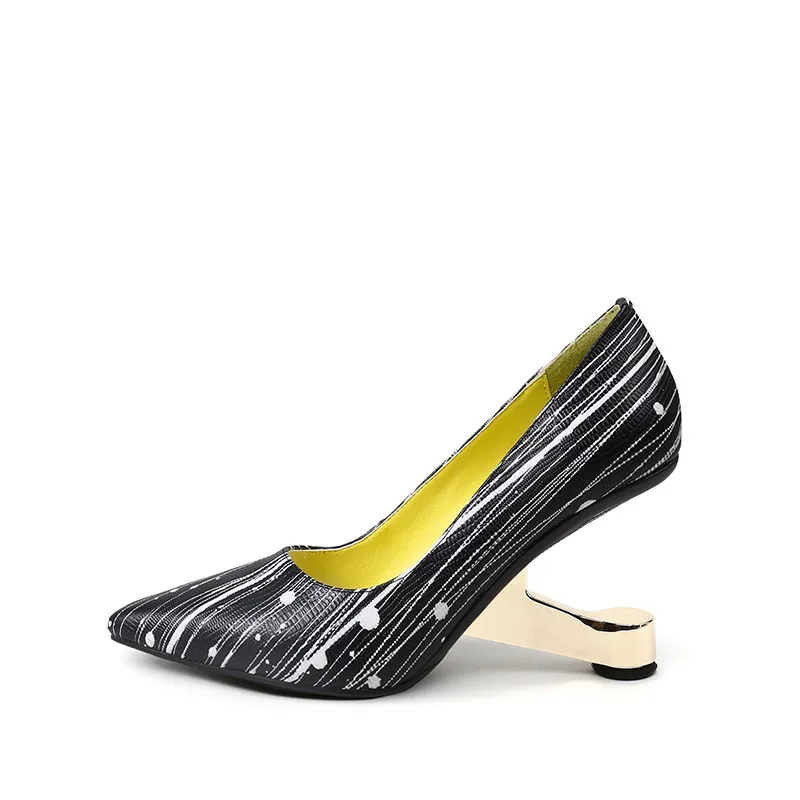 

2020 New Sexy Women Pumps Gladiator High Heels Strange Heel Stiletto Pointed Toe Prom Wedding Dress Shoes Woman