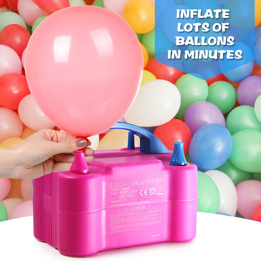 

Electric Balloon Pump Portable Air Blower Pump Dual Nozzle Balloon Inflator for Decoration Party