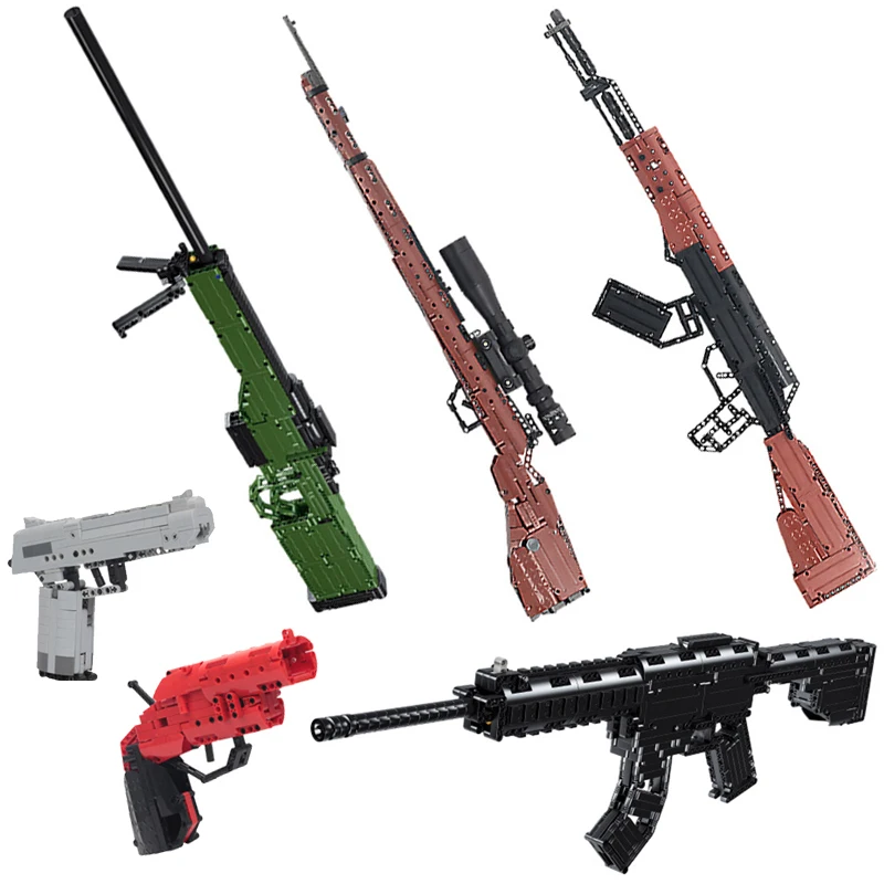 Техническое оружие строительные блоки пистолеты игрушки Desert Eagle MP5 пистолет 98K