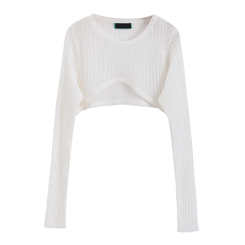 

GOOHOJIO 2020 Fashion Long Sleeves Knitting Smocks Ladies Autumn Chic Basic Loose Womens Tops Thin Fashionable TShirt for Women