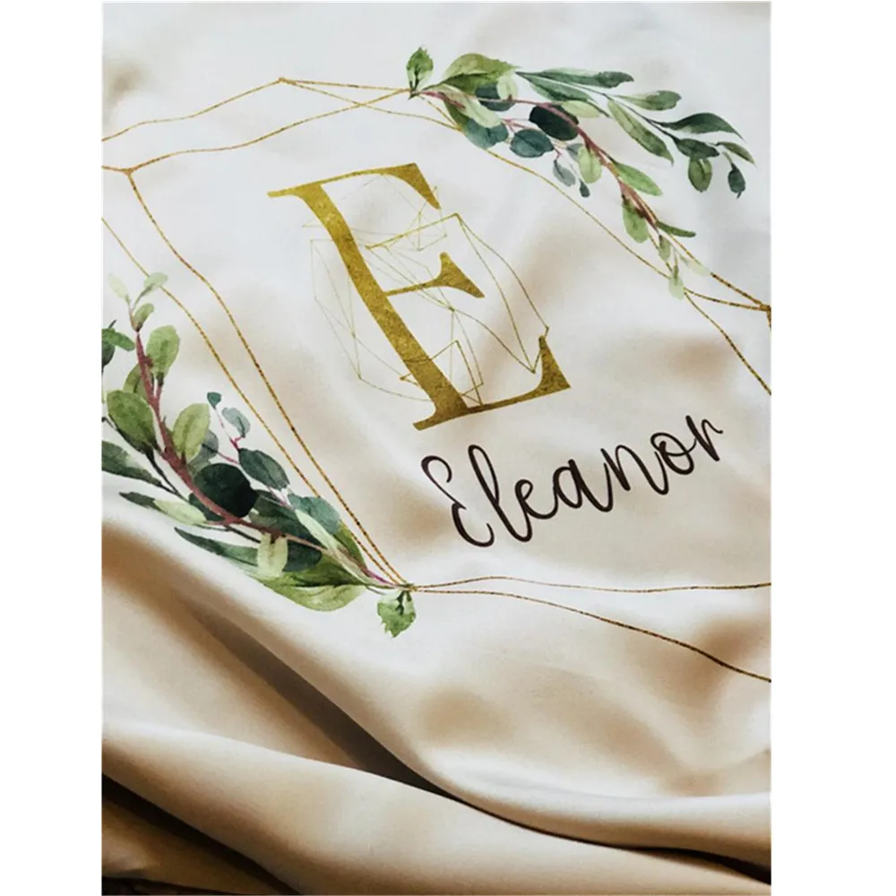 Женский Атласный халат-кимоно с цветочным рисунком свадебный наряд для подружки