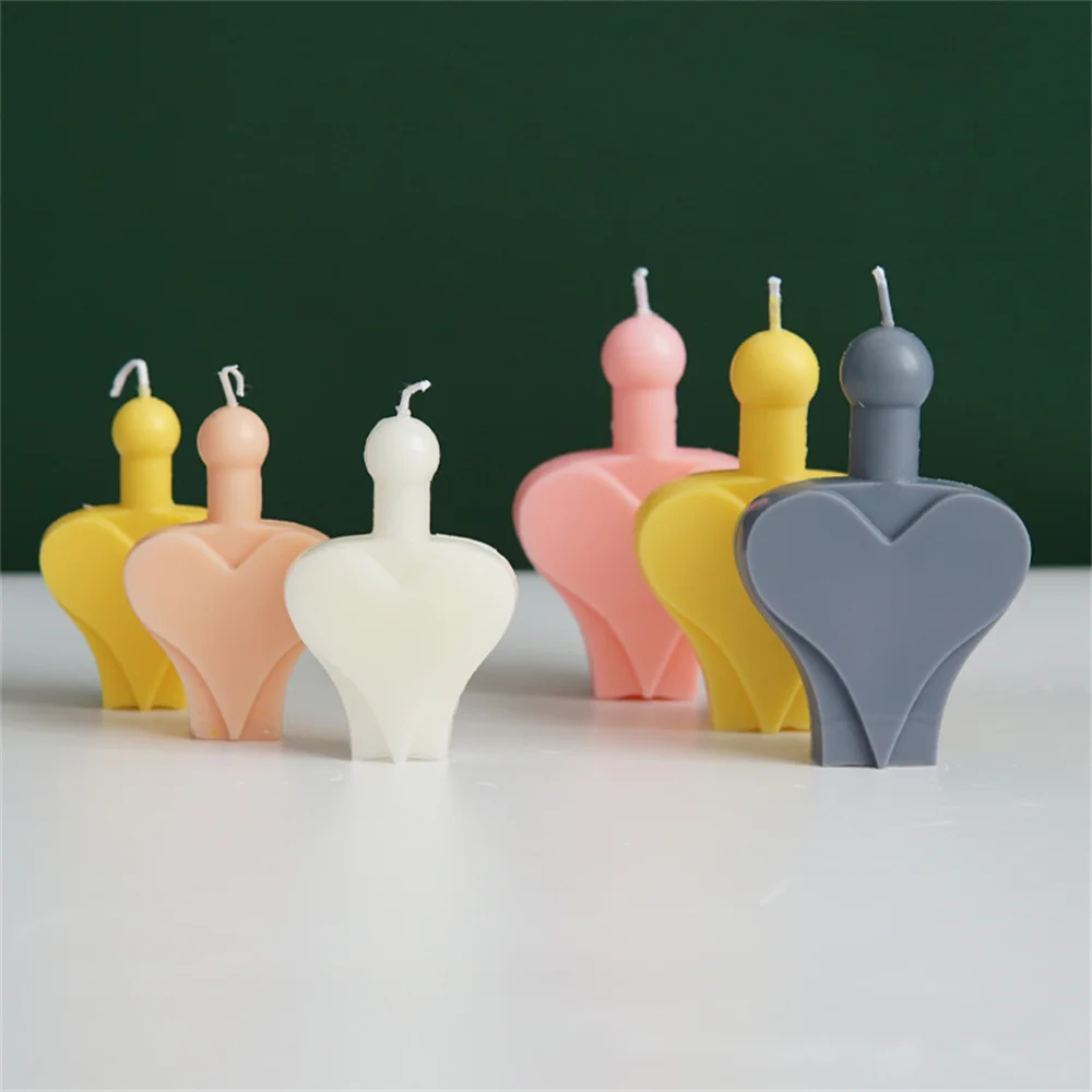 

Heart Love Heart Candle Acrylic Mold Two-piece Playing Card Peach Heart Shape Candle Mould Handmade Candle Mould