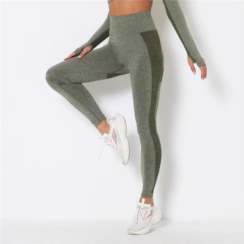Women Leggings High Waist Gym Leggings Quick-drying Sports Stretch Fitness Pants Workout Running Sportswear Tights Dropship