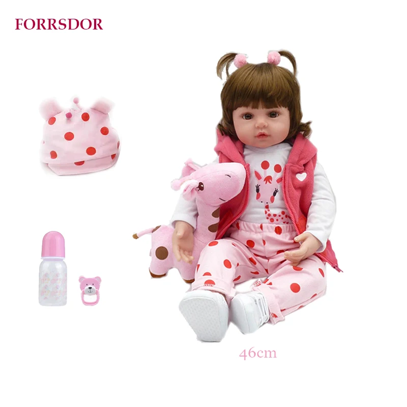 Reborn bebe 46 см мягкий силиконовый reborn baby dolls meninaChristmas surprice подарок на день рождения |