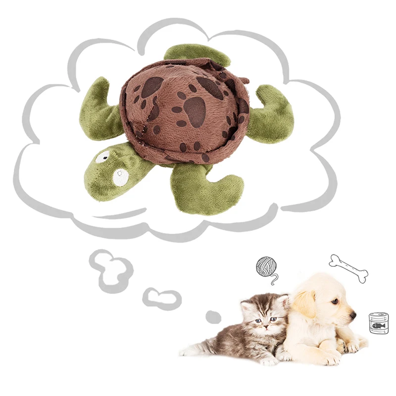 

1Pcs Pet Puppy Squeaky Toy Plush Interactive Soft Stuffed Creative Turtle Shape Dog Toy Puppy Chew Toy Dog Favors Pet Supplies