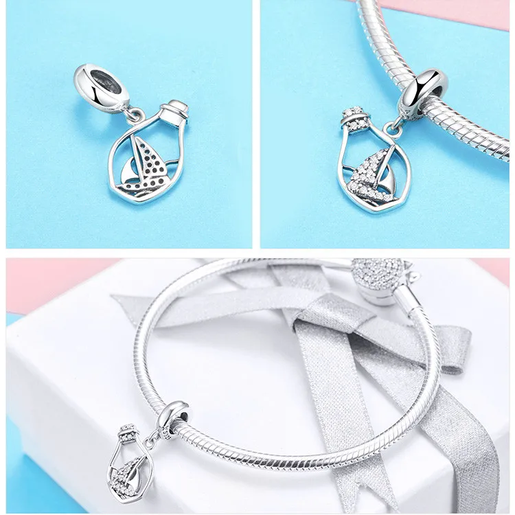 Подходит для браслета Pandora, серебро, 925, милый циркон, попугай, Kingfisher, амулеты CZ, единорог, пчела, велосипед, бусины для изготовления ювелирных изделий