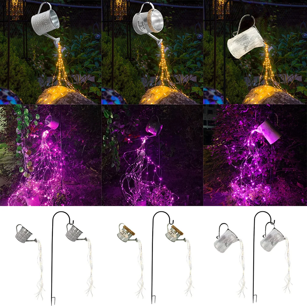 

Outdoor Lighting Modern Fixture Solar LED Lights Decoration for Greensward Fairylight Watering Kettle Shower Can Statues