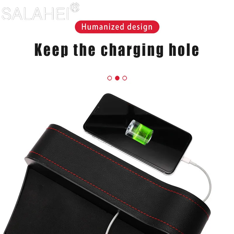 1Pair Car Seat Gap Storage Box Cup PU Leather Pocket Catcher Organizer Phone Bottle Cups Holder Multifunctional Car Accessories