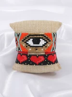 yuokiaa evil eye bracelets miyuki for women men adjustable handmade loom woven jewelry heart pattern tassel friendship bangles