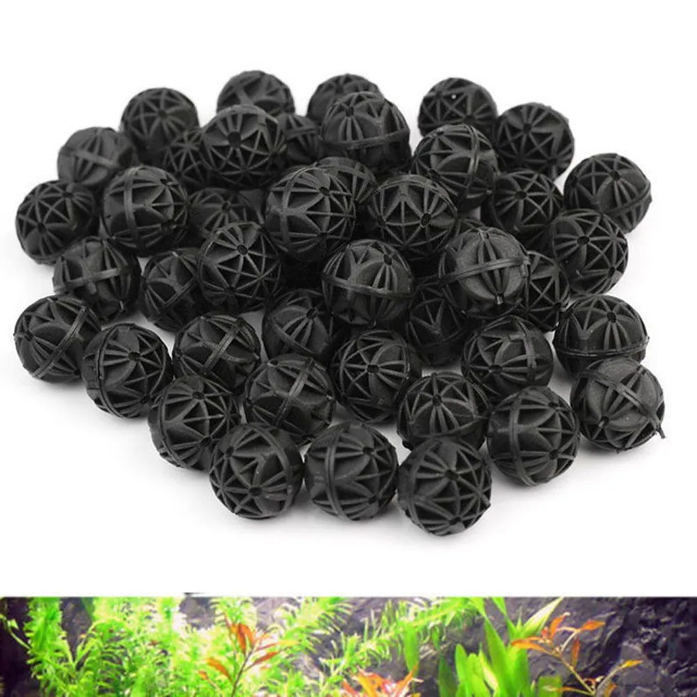 

100 Pcs 16MM Aquarium Bio Balls Filter Media Wet Dry Koi Fish Tank Pond