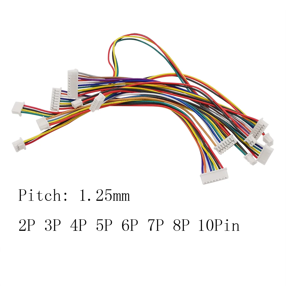 10 шт./лот длина 15 см Micro JST 1 25 мм разъем гнездо штекер кабеля 2P 3P 4P 5P 6P 7P 8 контактов