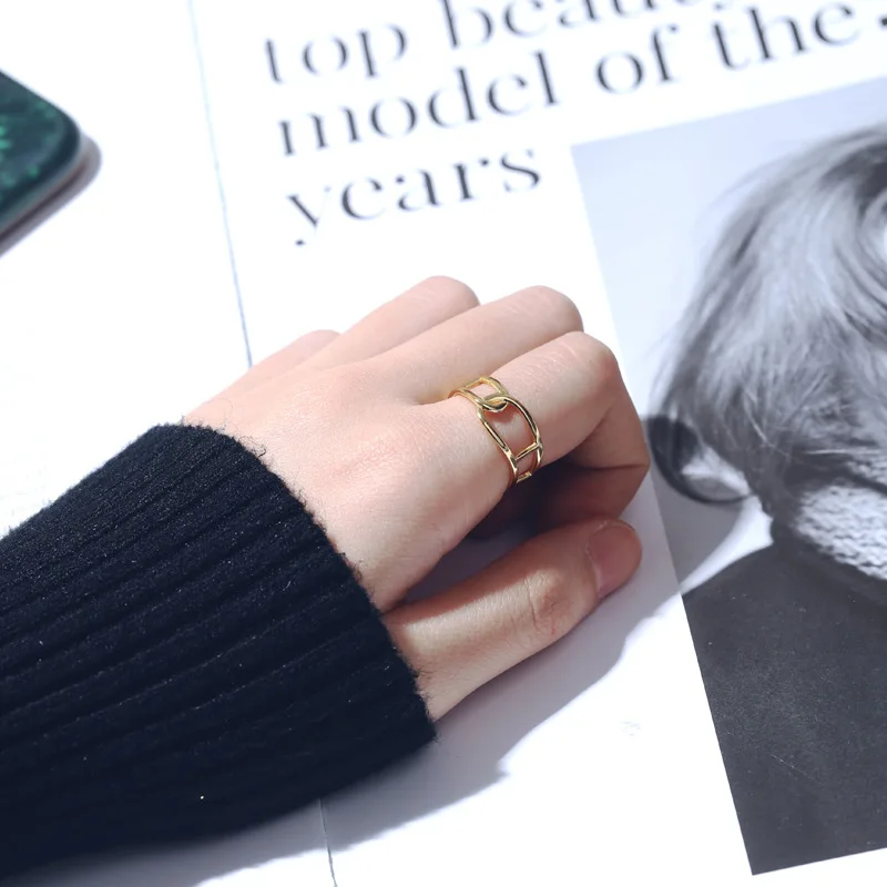 

925 Sterling Silver Cross Rings for Women Girls Adjustable Ring Fashion Jewelry Accessories Anillos JZ220