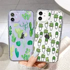Чехол с изображением кактуса для iPhone 11 12 Pro Max, прозрачный чехол для iPhone11 13 Mini X XR XS X 7 8 Plus SE 2020 6 6s 11Pro, защитный чехол