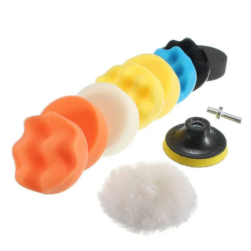 

11Pcs 3" Waffle Buffer Polishing Pad Set For Car Polisher