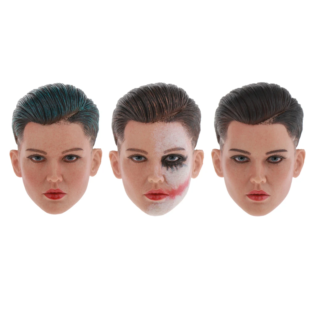 

1/6 Scale Neutral Female Figure Head Sculpt, Short Hair, Doll Head for 12inch Action Figure Phicen Seamless Body Accessories