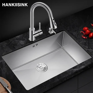 hankiisink stainless steel kitchen sink single bowl basin undermount brushed narrow edge bar sink with drain accessories free global shipping