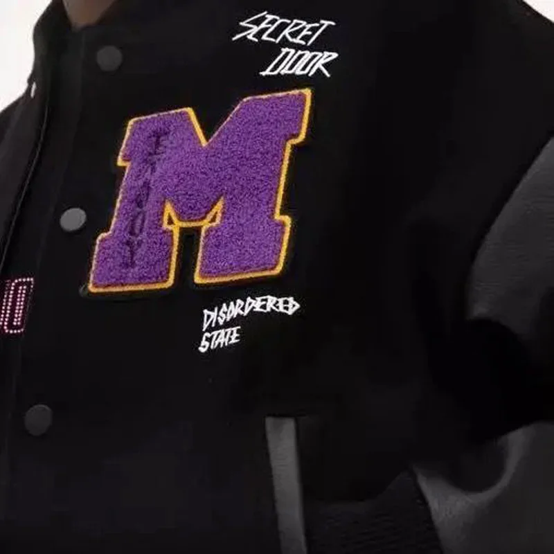 Hip Hop Baseball Jackets Men Letter Embroidery Patchwork Harajuku Varsity Jacket Punk Black Coats Unisex 2021 Autumn | Мужская одежда