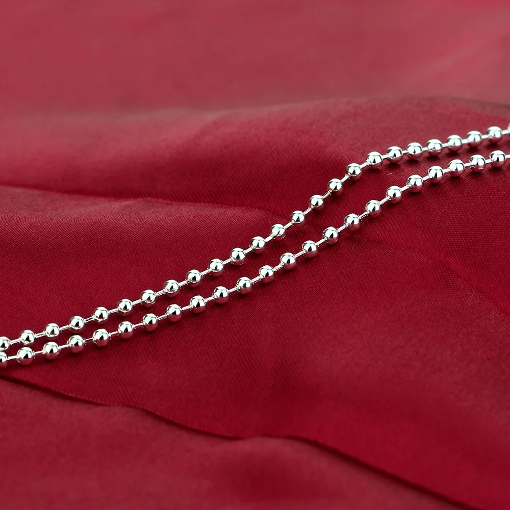 Женские Модные 925 серебряное ожерелье круглый шар кулон Ювелирное Украшение